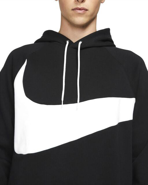 Men's Black/White Sportswear Swoosh Tech Fleece Pullover Hoodie