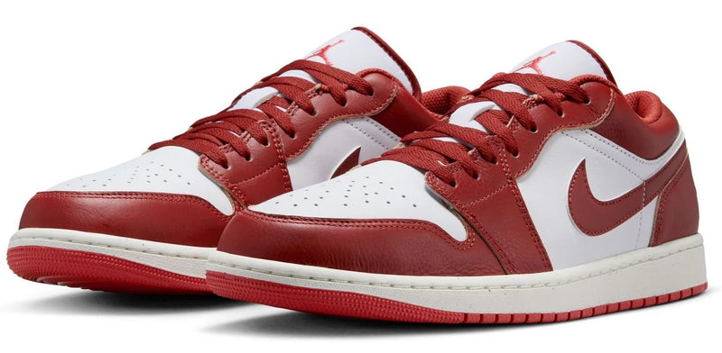 Men's Jordan 1 Low White/Dune Red-Lobster-Sail (FJ3459 160)