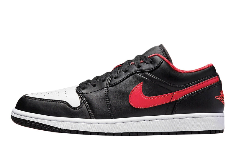 Men's Jordan 1 Low "White Toe" Black/Fire Red-White (553558 063)