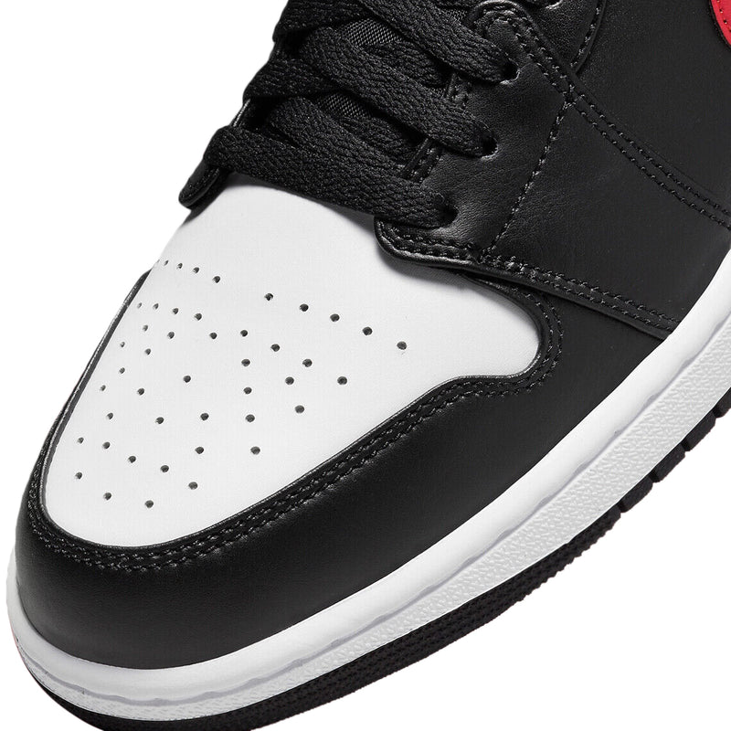 Men's Jordan 1 Low "White Toe" Black/Fire Red-White (553558 063)