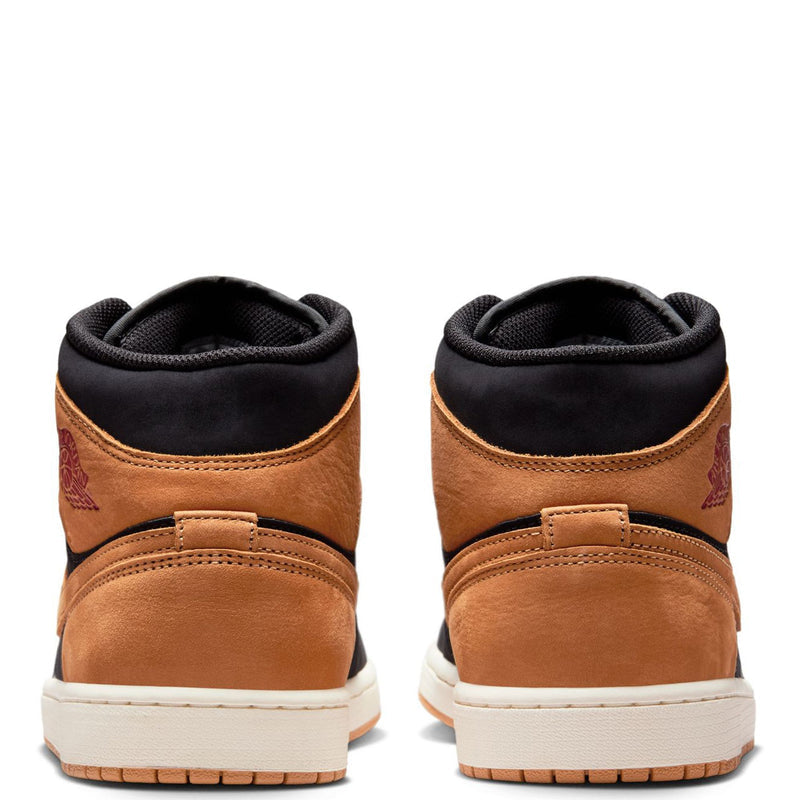 Men's Jordan 1 Mid SE Black/Flax-Varsity Red-Sail (HV4091 002)