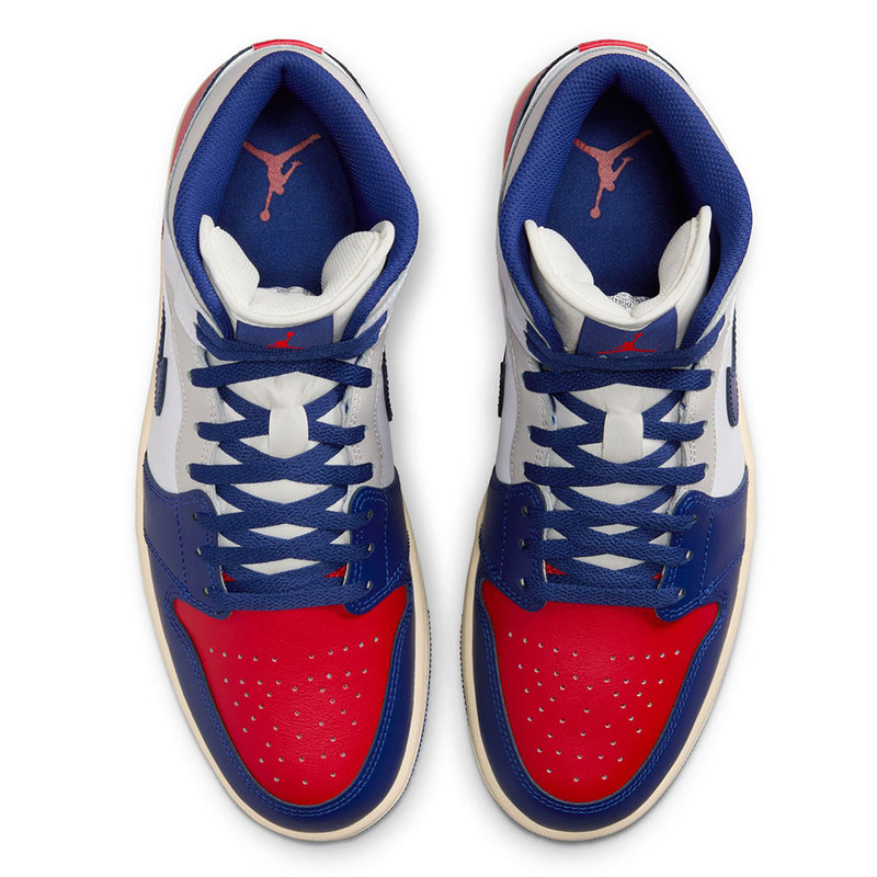 Men's Jordan 1 Mid White/Deep Royal Blue (DQ8426 102)