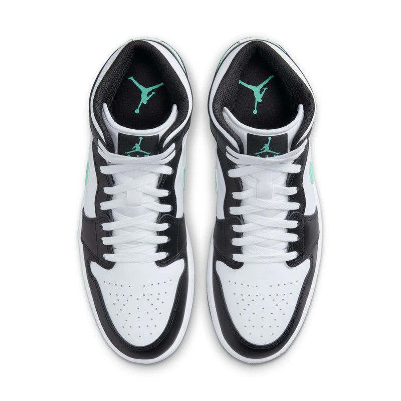 Men's Jordan 1 Mid White/Green Glow-Black (DQ8426 103)