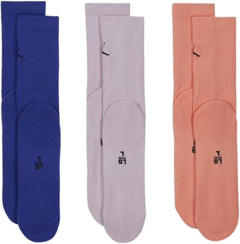 Men's Jordan Jumpman Dri-Fit Crew Socks 3 Pack Multi Concord/Lilac/Coral