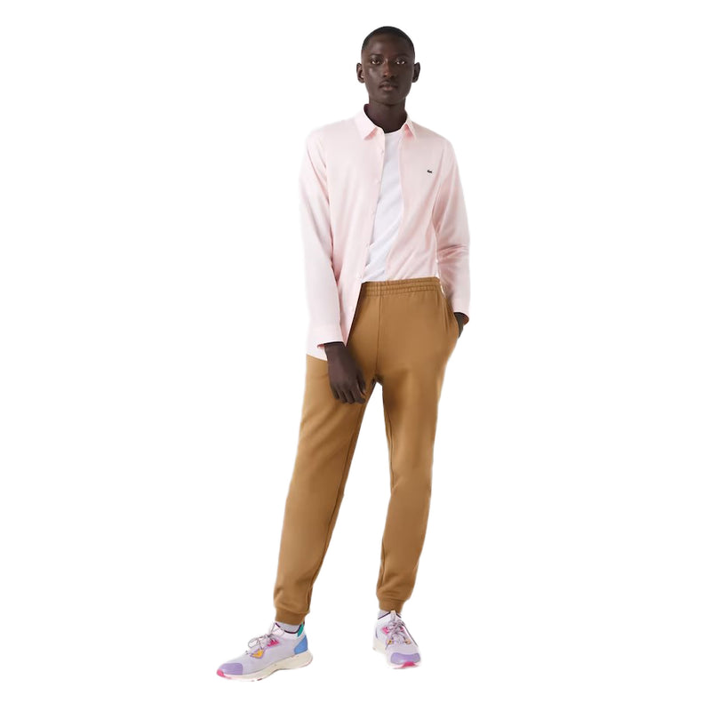 Men's Lacoste Brown Tapered Fit Fleece Trackpants