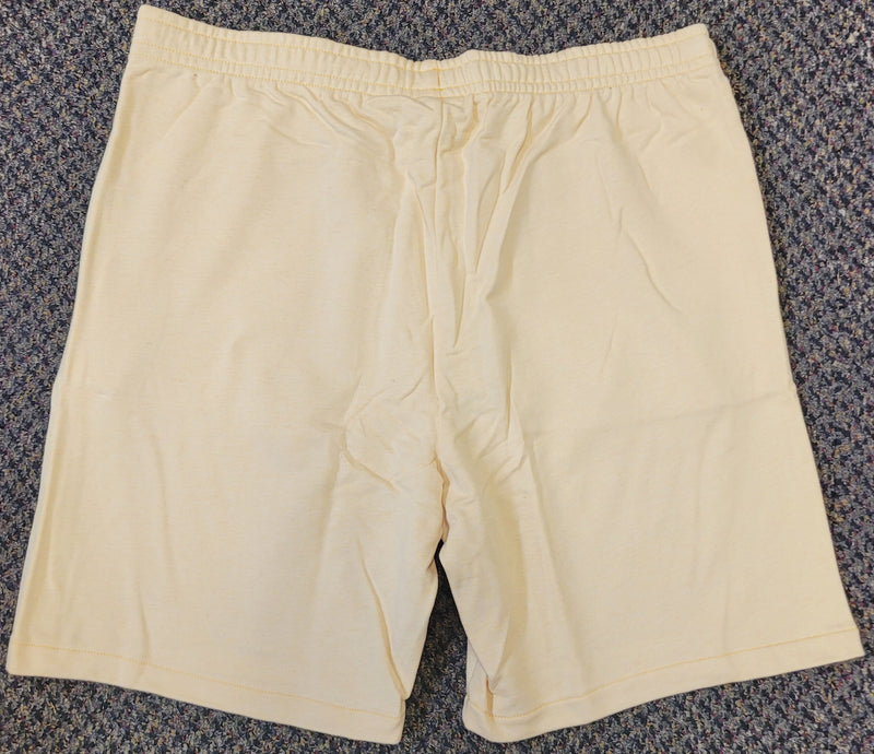 Men's Lacoste Yellow Oversized Crocod Print Organic Cotton Fleece Shorts
