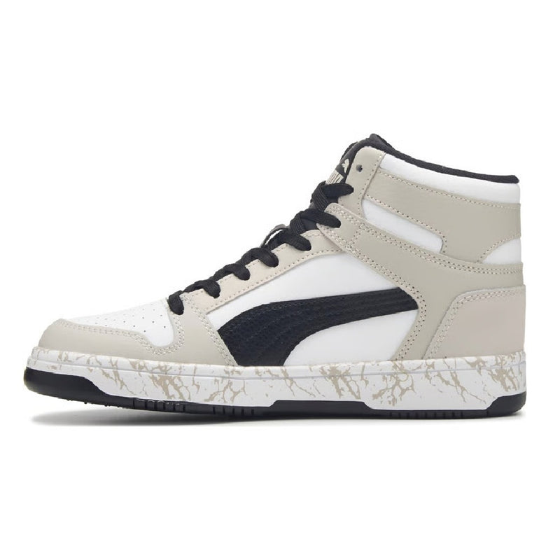 Men's Puma Rebound Layup Atypical Wide Puma White-Black-Gray Violet (405951 01)