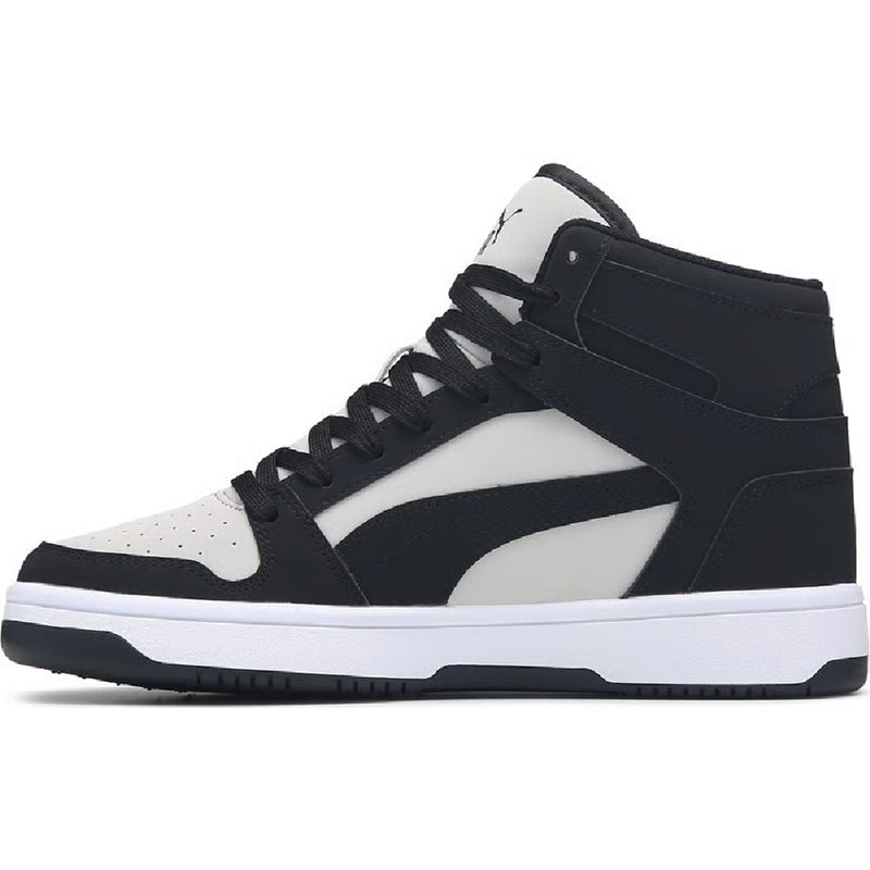 Men's Puma Rebound Layup Nubuck Cool Light Grey-Black-White (381277 07)