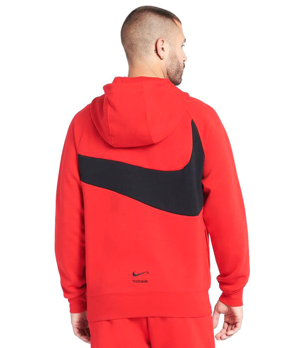 Men's Red/Black Sportswear Swoosh Tech Fleece Pullover Hoodie