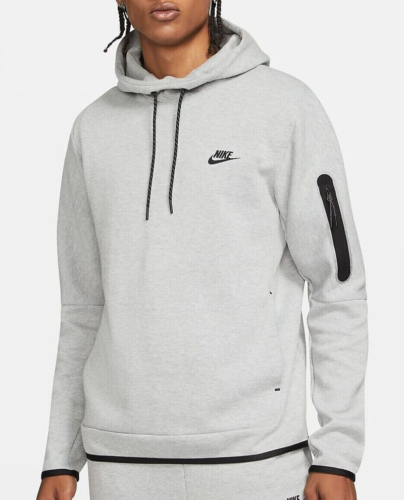 Men's Sportswear Heather Gray/Black Tech Fleece Pullover Hoodie