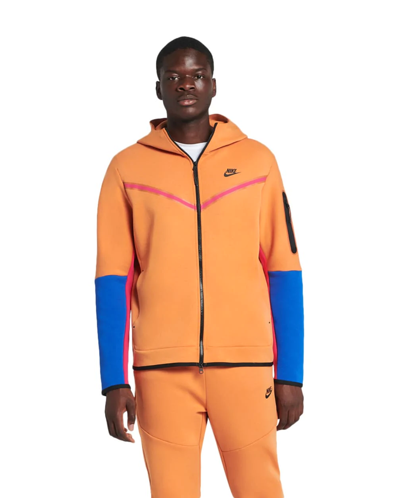 Men's Sportswear Hot Curry/Pnk/Blu/Blck Tech Fleece Full-Zip Hoodie