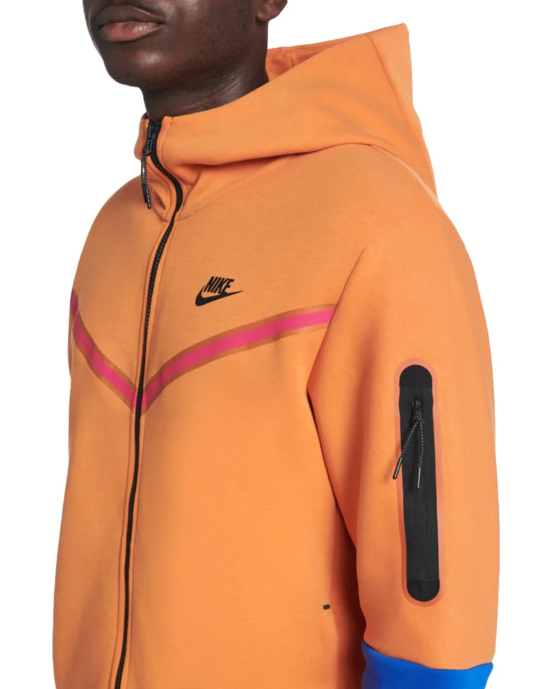 Men's Sportswear Hot Curry/Pnk/Blu/Blck Tech Fleece Full-Zip Hoodie