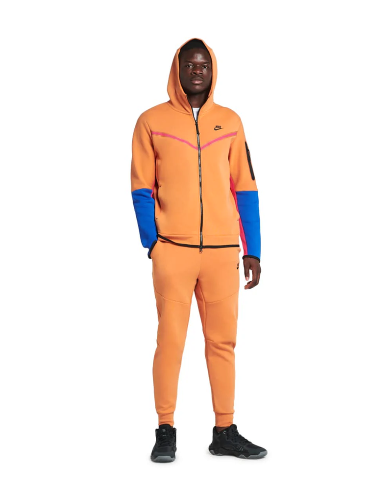 Men's Sportswear Hot Curry/Pnk/Blu/Blck Tech Fleece Full-Zip Hoodie