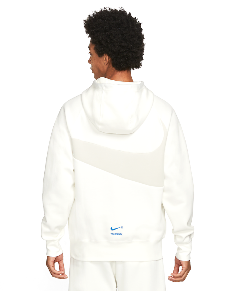 Men's White/Gray Sportswear Swoosh Tech Fleece Pullover Hoodie