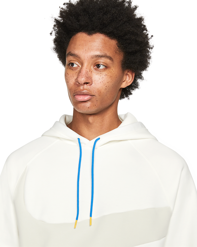 Men's White/Gray Sportswear Swoosh Tech Fleece Pullover Hoodie