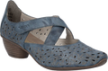 Quarter turn view Women's Rieker Footwear style name Mirjam 73 in color Whitelake. Sku: 43773-12