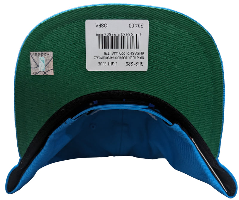 Mitchell & Ness Lght Blu NBA Utah Jazz Retro Bolt Deadstock HWC Snapback - OSFA
