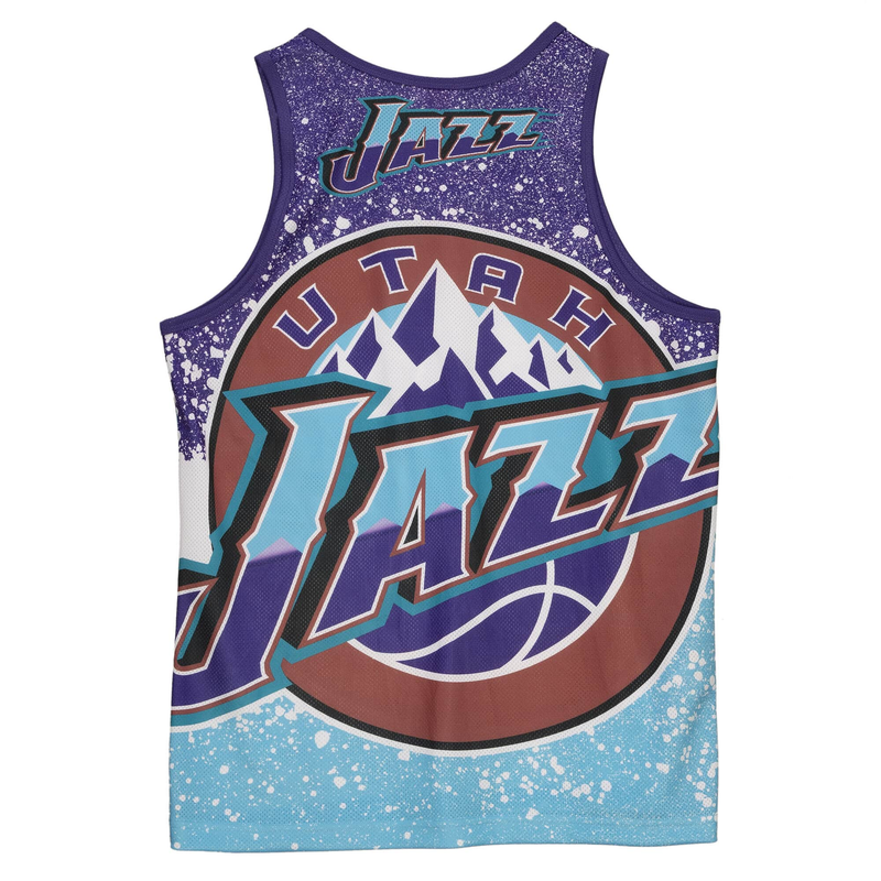 Mitchell & Ness Light Blue NBA Utah Jazz Jumbotron Mesh Tank