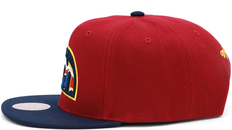 Mitchell & Ness Maroon/Navy Blue NBA Denver Nuggets Core Basic Snapback - OSFA