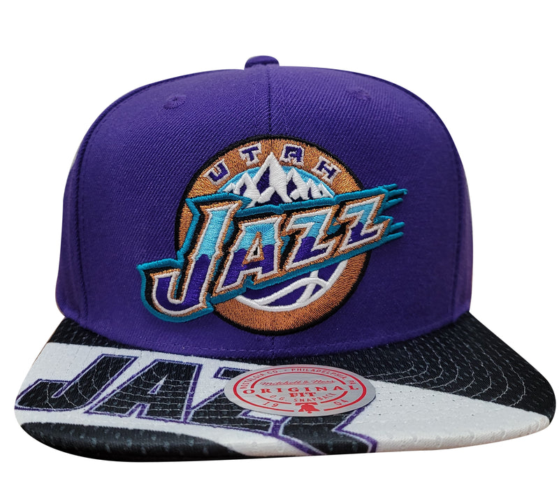 Mitchell & Ness Purple/Black NBA Utah Jazz Slash Century Snapback - OSFA