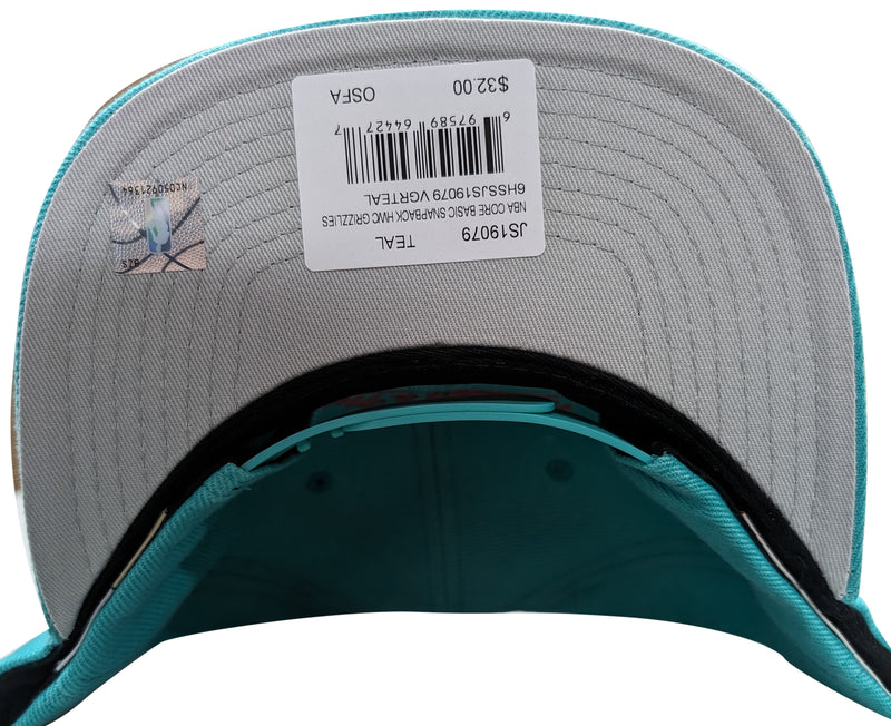 Mitchell & Ness Teal NBA Vancouver Grizzlies HWC Core Basic Snapback - OSFA