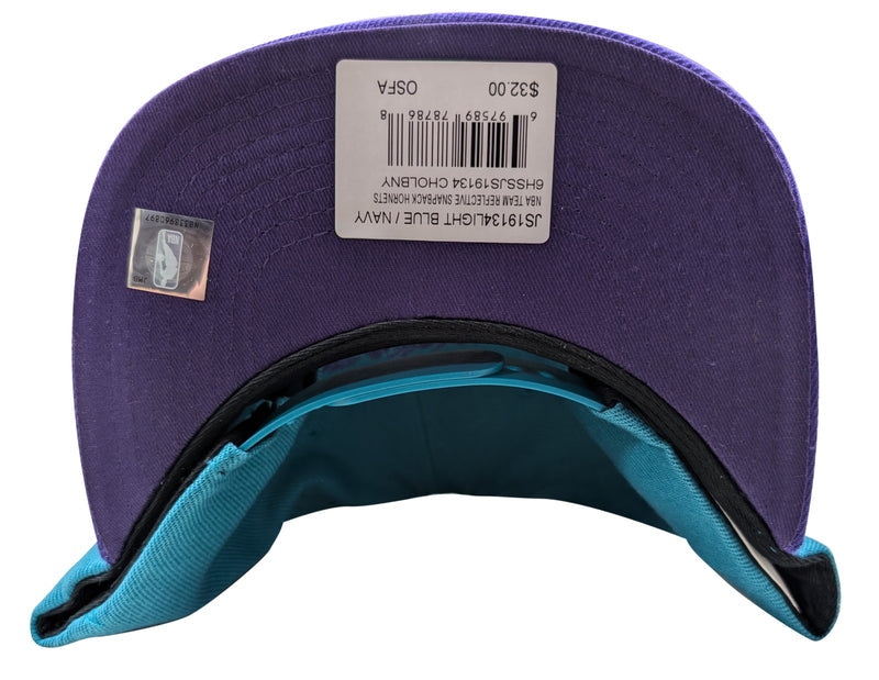 Mitchell & Ness Teal/Prpl NBA Charlotte Hornets Team Reflective Snapback - OSFA