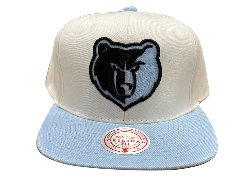 Mitchell & Ness Wt/Lt Blu NBA Memphis Grizzlies Uni Home 2 Tone Snapback - OSFA