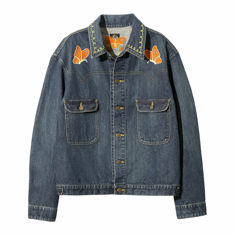 Needles Papillon Emb. Jean Jacket - 12oz Denim (Indigo) - August Shop