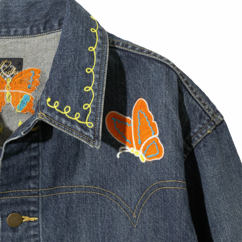 Needles Papillon Emb. Jean Jacket - 12oz Denim (Indigo) - August Shop