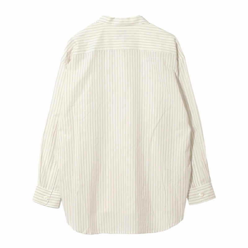 Needles Uncon Shirt - Dobby Stripe (Cream/Brown) - August Shop