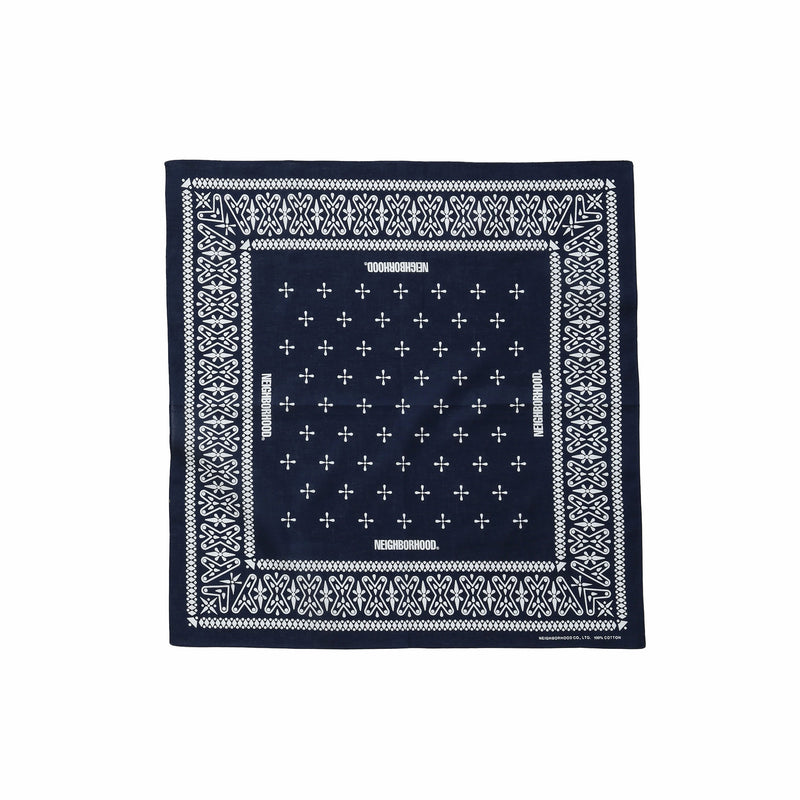 Neighborhood Cross Pattern Bandana (Navy) - August Shop