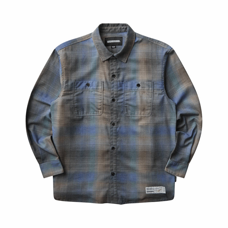 Neighborhood Hombre Check LS Shirt (Purple) - August Shop