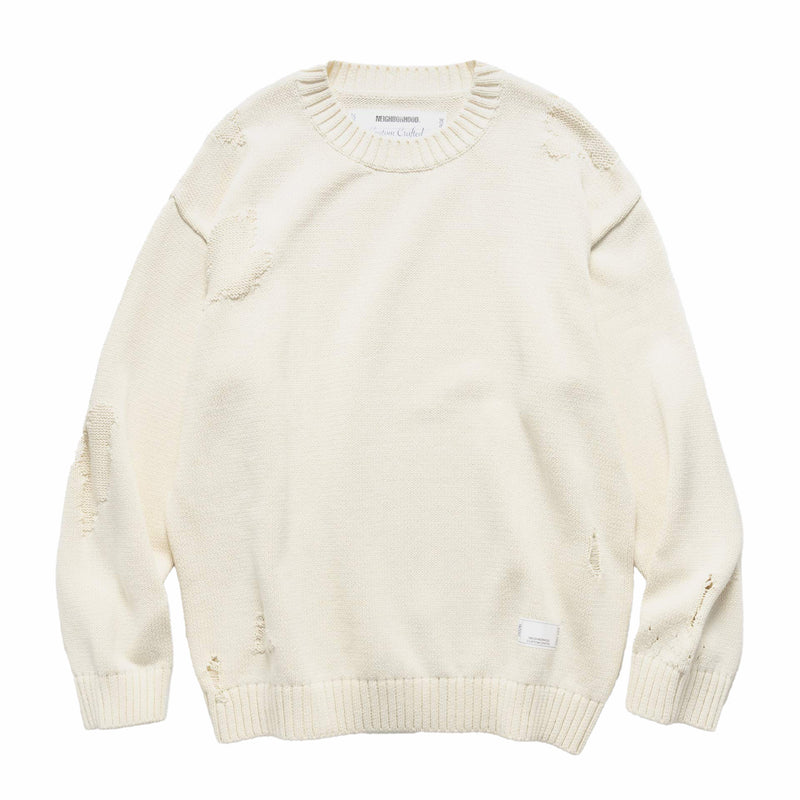 Neighborhood Savage Crewneck Sweater (White) - August Shop