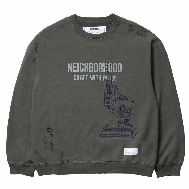 Neighborhood Savage Sweatshirt LS (Olive Drab) - August Shop