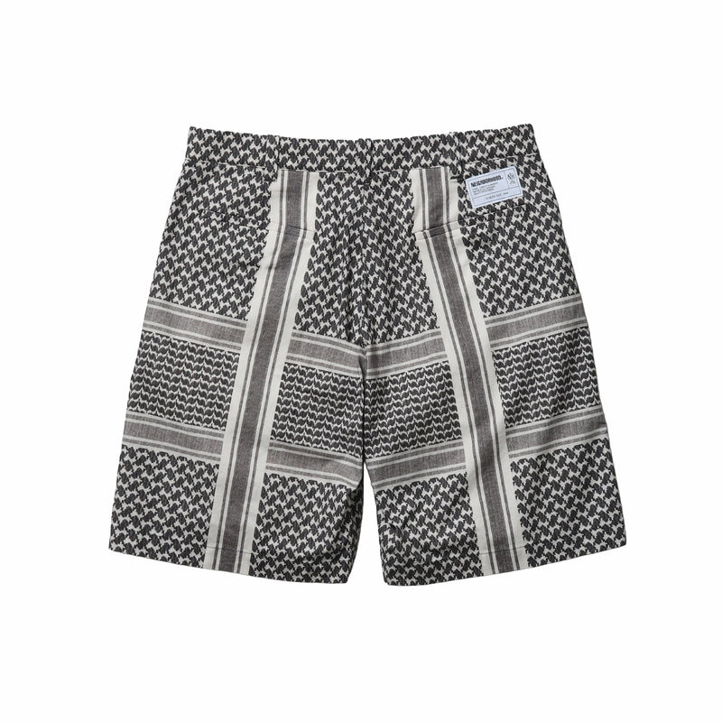 Neighborhood Shemagh Pattern Short Pants (Black) - August Shop