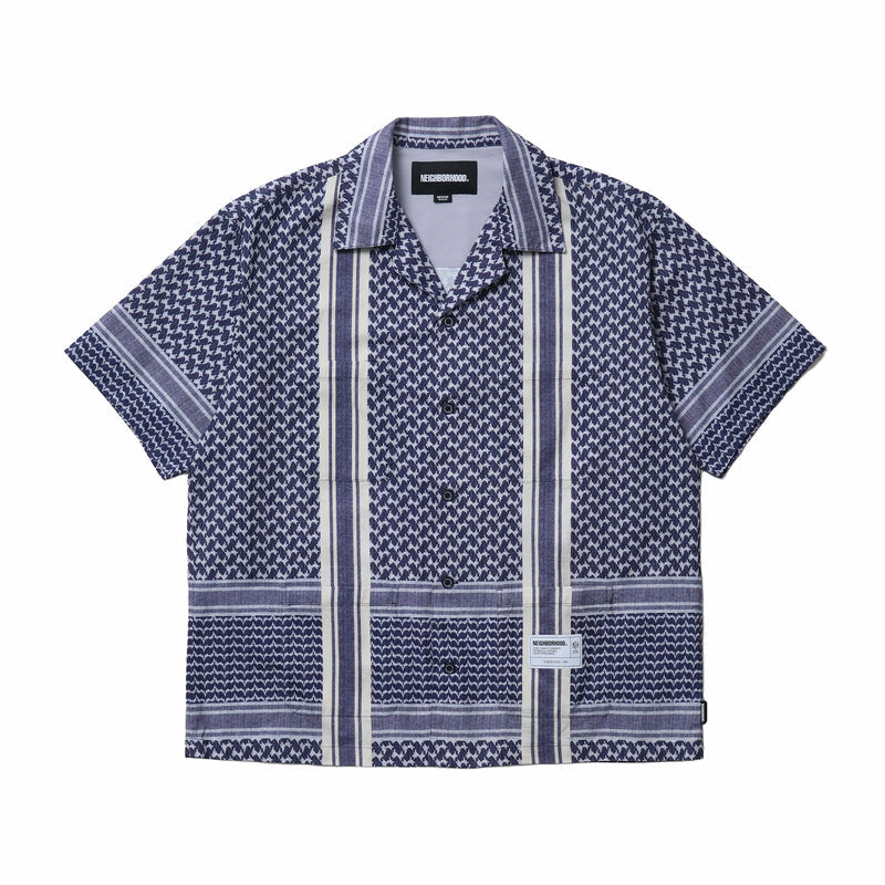 Neighborhood Shemagh Pattern SS Shirt (Navy) - August Shop