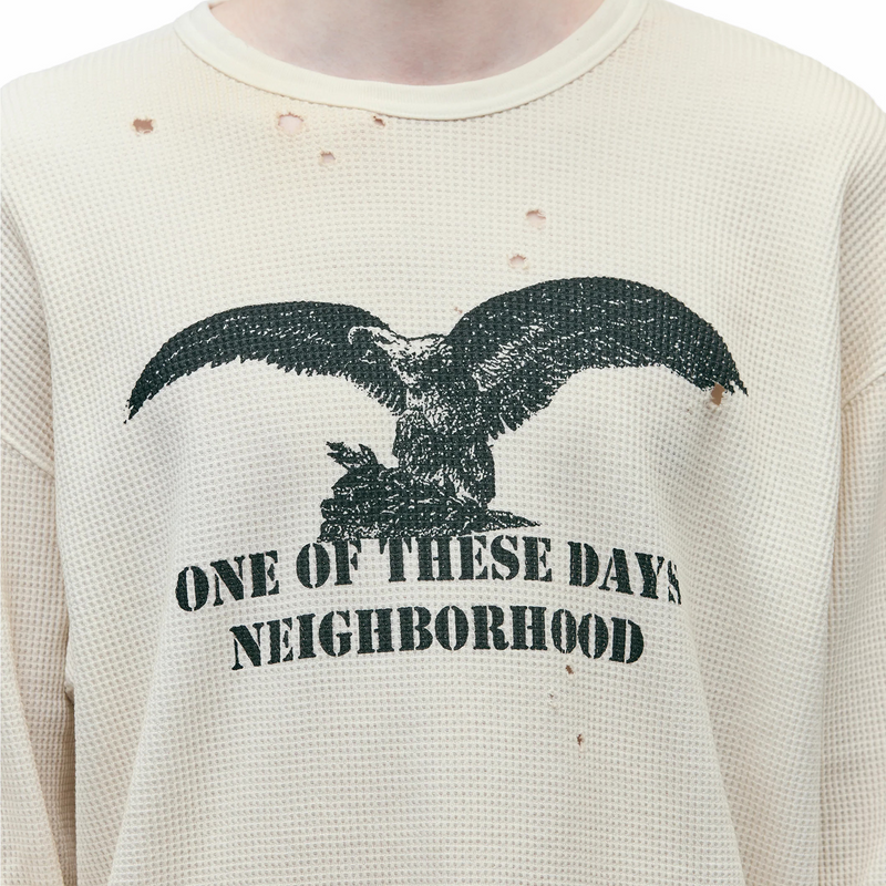 Neighborhood x OOTD . Waffle Fabric Longsleeve Crewneck (White) - August Shop