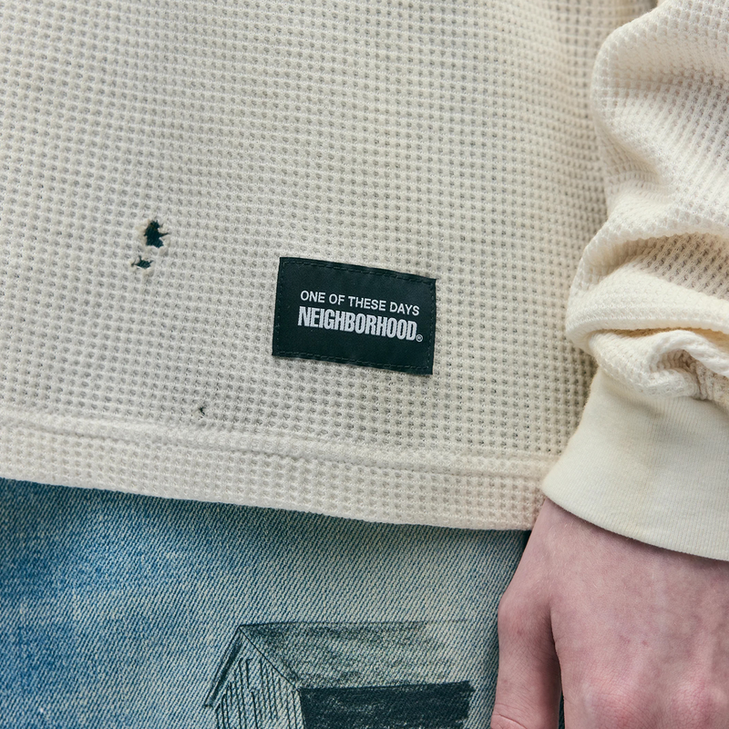 Neighborhood x OOTD . Waffle Fabric Longsleeve Crewneck (White) - August Shop