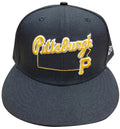 New Era 9Fifty MLB Pittsburgh Pirates Black/Yellow Logo State Snapback - OSFM