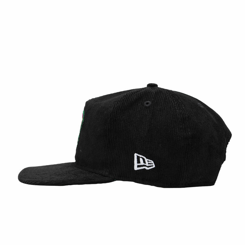 New Era x August - Atlanta Braves Corduroy 5 Panel Snapback Cap (Black/Merit Gold) - August Shop