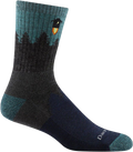 Quarter turn view Men's Darn Tough Sock style name Number 2 in color Gray. Sku: 1974-GRAY