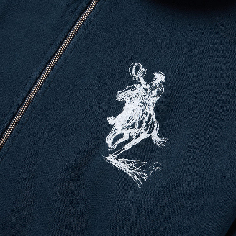 One Of These Days Barbed Zip Up Hoodie (Hard Washed Navy) - August Shop