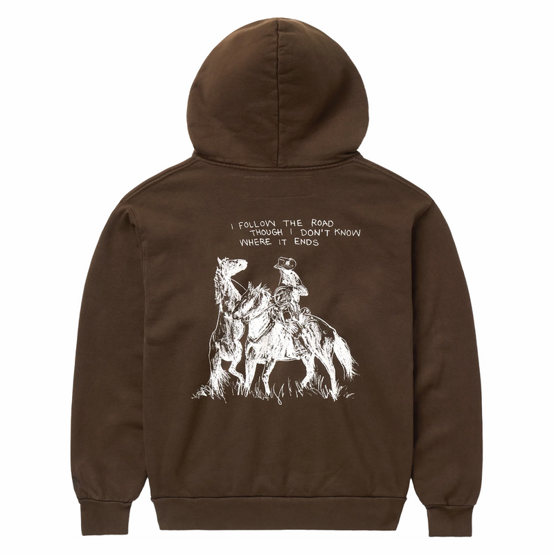 One Of These Days Follow The Road Hooded Sweatshirt (Dark Brown) - August Shop