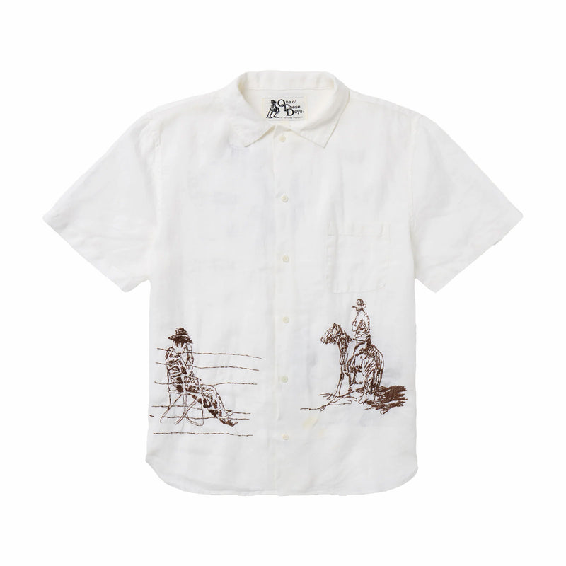 One Of These Days Remember Me Camp Shirt (Ivory) - August Shop