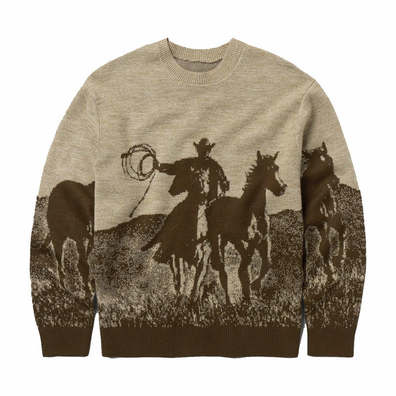 One Of These Days Spirit Of The Planes Knit Sweater (Brown) - August Shop