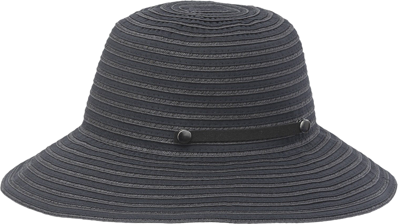 Quarter turn view Women's Pistil Hats style name Opal Straw Hat in color Black. Sku: 0324-BLACK