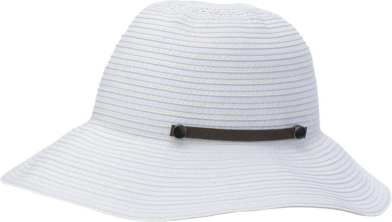 Quarter turn view Women's Pistil Hats style name Opal Straw Hat in color Ivory. Sku: 0324-IVORY