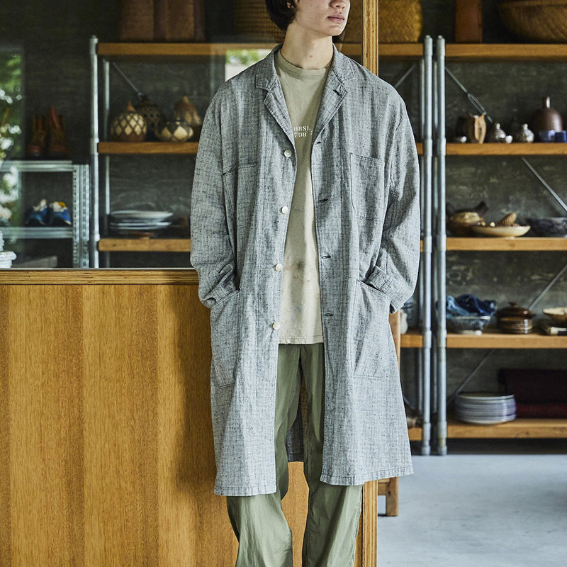 OrSlow Shop Coat (Grey Check) - August Shop