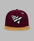 Paper Planes - Original Crown Melton Wool & Leather Strapback Hat - Burgundy