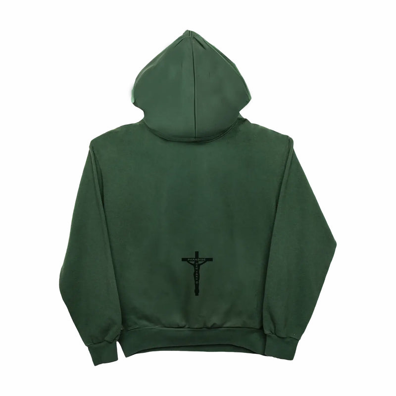 Paradise NYC Smiley Jesus Hoodie (Green) - August Shop